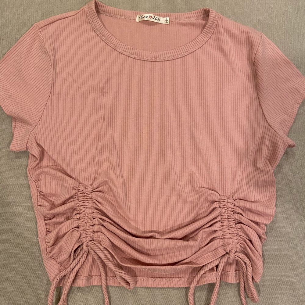 Short sleeve drawstring shirt